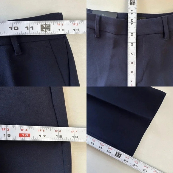 Banana  Republic High Rise Wide Leg Cropped Pants Navy Blue Size 0 NWT - Picture 9 of 16